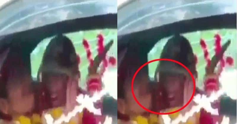 Video- વિદાય સમયે નારાજ થઇ દુલ્હન, કારની અંદર પતિને માર્યો મારા!