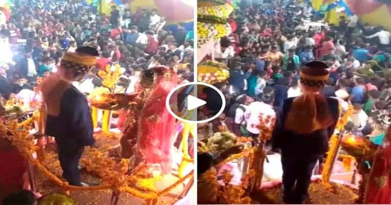 દુલ્હન ઉતારી રહી હતી વરરાજાની આરતી અને થઇ છુટા હાથની મારામારી – Video
